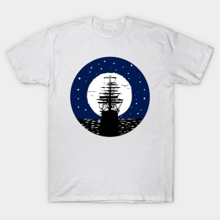 Moon Old Ship T-Shirt